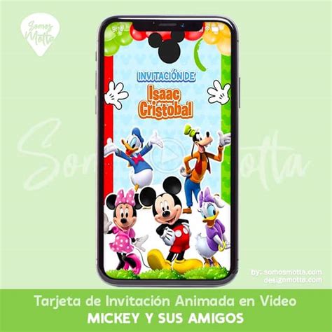 Tarjeta Invitaci N De Mickey Y Amigos Somos Motta