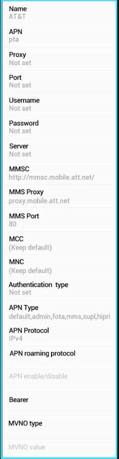 At T Apn Settings With Images Apn
