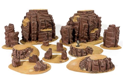 Desert Terrains Set Wargame Scenery Warhammer 40k Sci Fi Postapo 28mm