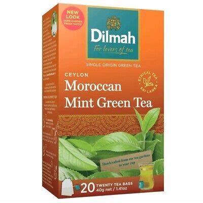 Dilmah Pure Ceylon Green Tea With Moroccan Mint Tea Bags Ebay