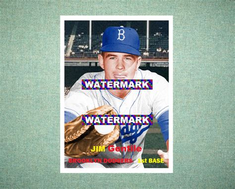 Jim Gentile Brooklyn Dodgers Custom Baseball Card Style Etsy