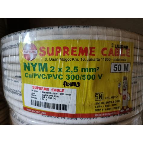 Jual Kabel Listrik Tunggal Kawat SUPREME NYM 2x2 5mm 2x2 5 Mm Roll 50