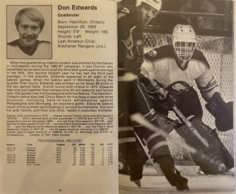 Doug Norris On Twitter Don Edwards Media Guide Buffalo Sabres