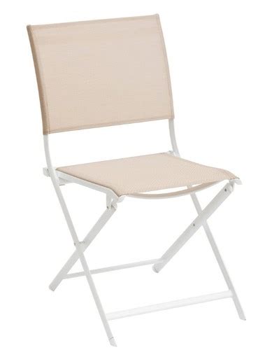 Chaise Pliante En Lin Et Aluminium Blanc Coussins De Jardin