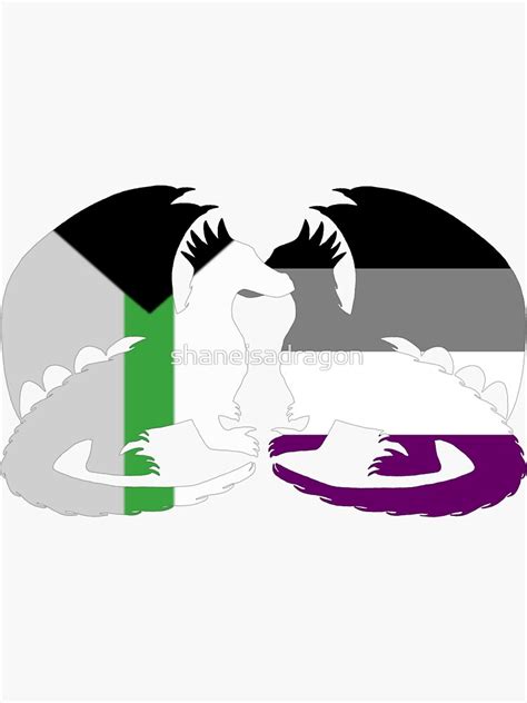 Demiromantic Ace Pride Dragons Sticker By Shaneisadragon Redbubble