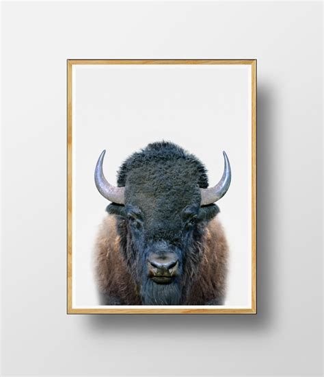 Bison Print Buffalo Print Bison Wall Art Nursery Decor - Etsy