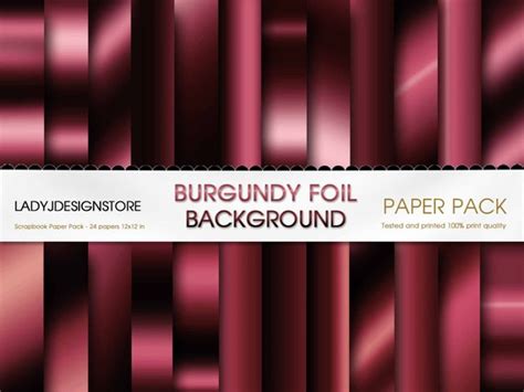 Burgundy Gradient Burgundy Digital Paper Burgundy Digital Foil