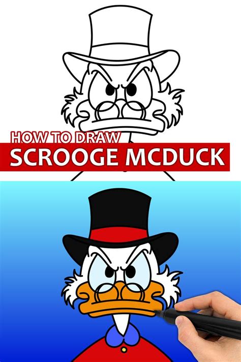 Learn How To Draw Scrooge Mcduck With This Step By Step Drawing