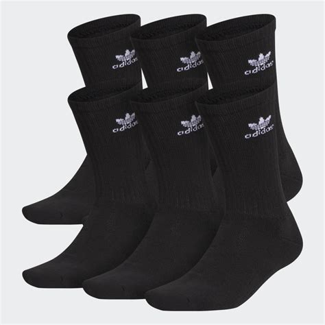 Black Trefoil Crew Socks 6 Pairs Adidas Canada