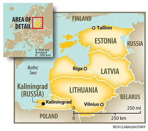 Map Of The Baltic States Estonia Latvia And Lithuania Tallinn