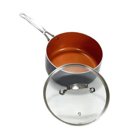 Gotham Steel 3 Qt Aluminum Ti Ceramic Nonstick Sauce Pan With Glass