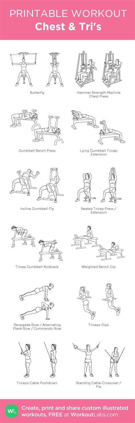 Chest Tris My Custom Printable Workout By Workoutlabs Workoutlabs