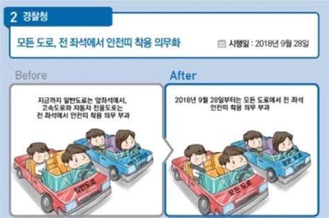 전좌석 안전벨트 의무화·9월부터 달라지는 것