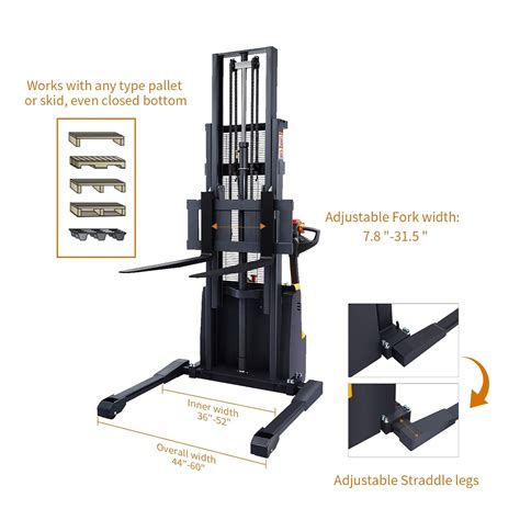 APOLLOLIFT Fully Powered Drive And Lift Electric Stacker With Straddle