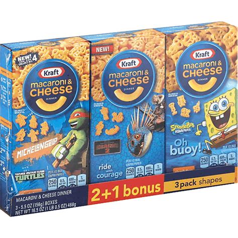 Kraft Macaroni Cheese Dinner 3 Pack Shapes 2 1 Bonus Pantry