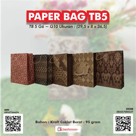 Tas Kertas Paper Bag TB 5 G6 G10 Jago Kemasan