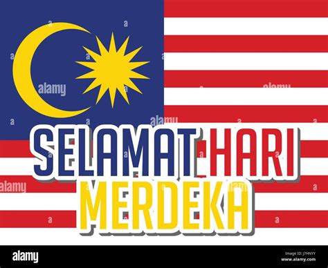 Simple Selamat Hari Merdeka Text With Malaysia Flag Stock Vector Image And Art Alamy