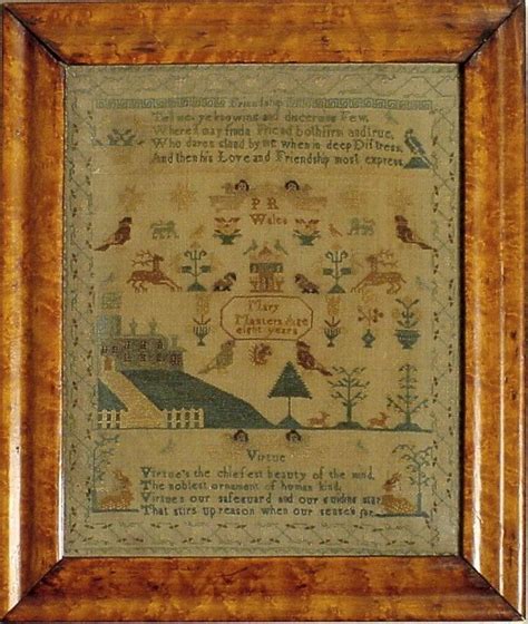 Mary Masters Sampler Antique Samplers Vintage World Maps Needlework