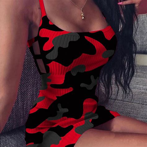 Sexy Women Bodycon Mini Tank Dress Floral Spaghetti Strap Party