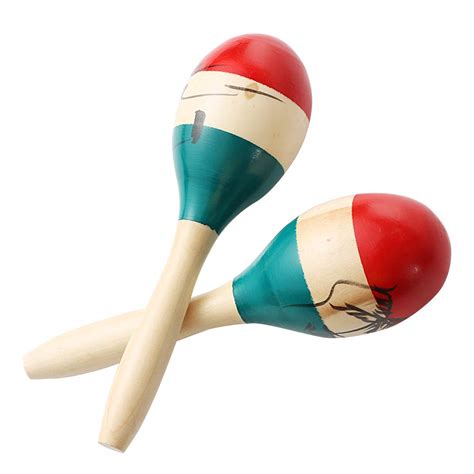 Maracas Large Colorful Wood Rumba Shakers Rattle Hand Percussion Of