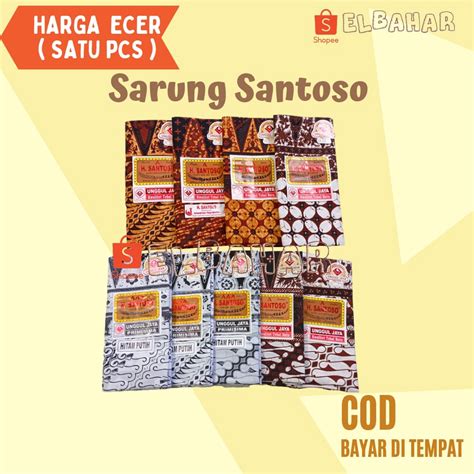 Jual Sarung Batik H Santoso A Sogan Putih Motif Parang Lereng Kawung