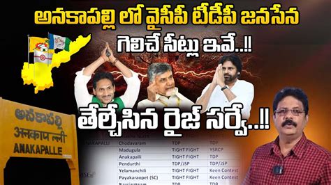 అనకాపల్లి లో గెలిచే సీట్లు ఇవే Rise Latest Survey On Anakapalli Tdp And Janasena Ysrcp