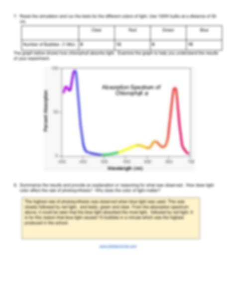 SOLUTION Photosynthesis Virtual Lab Studypool