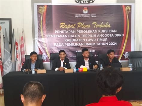 KPU Lutim Tetapkan 35 Anggota DPRD Luwu Timur Periode 2024 2029 Ini