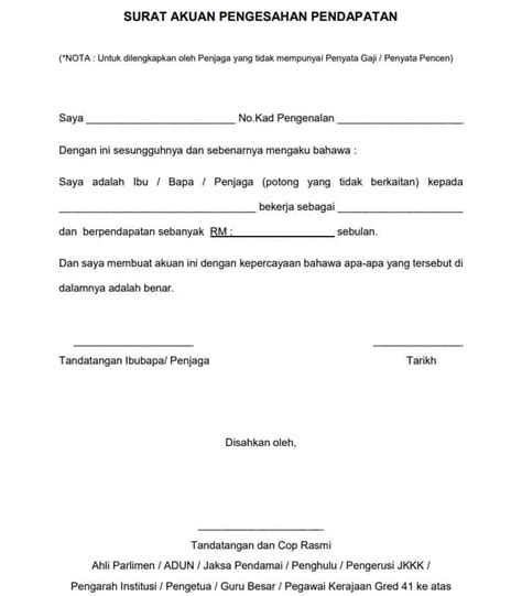 Contoh Surat Pengesahan Pendapatan Majikan Lihat Letter Website