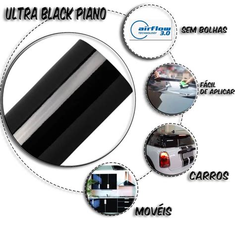 Adesivo Vinil Black Piano Ultra Brilho ALLTAK Envelopamento Escorrega