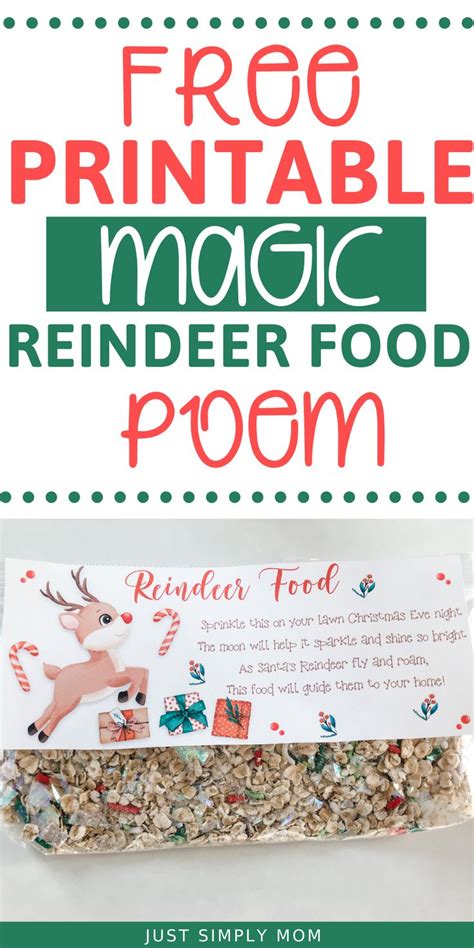 Magical Reindeer Food Recipe With Printable Poem