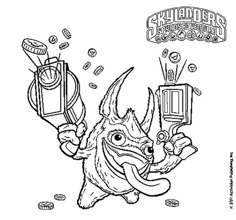 Trigger Happy Skylander Printable Coloring Pages