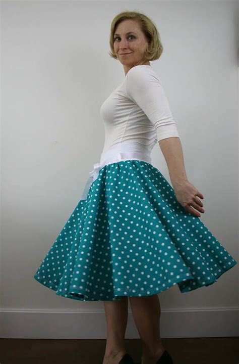 Rockabilly Skirt Turquoise Polka Dot Skirt Summer Skirt S Skirt