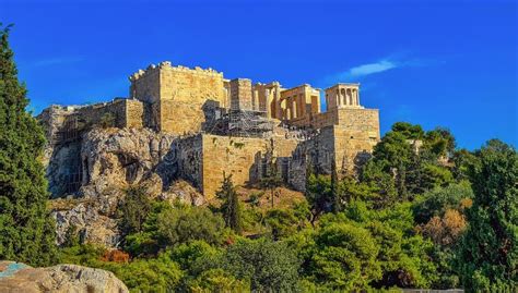 The Acropolis Of Athens Seen From The Pnyx The Historic Hill In The