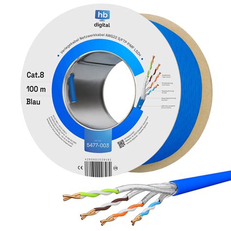 100m Netzwerkkabel CAT 8 1 2000 MHz S FTP AWG22 1 109 90