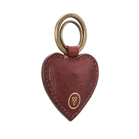 Personalised Handmade Leather Heart Keyring Mimi By Maxwell Scott