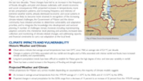 Climate Change Adaptation in Malawi Fact Sheet | Global Climate Change