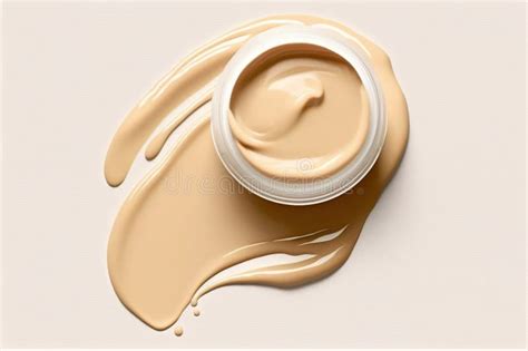 Makeup Product Cream Mousse Foundation Primer Skin Tone Concealer On Nude Colour Background