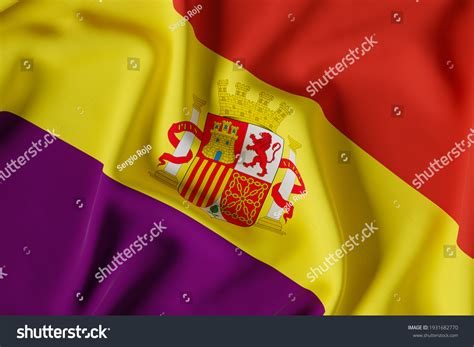 Official Flag Second Spanish Republic Version Stock Illustration