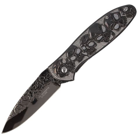 Nóż Herbertz Solingen Czaszki Drop Point Folder 564612