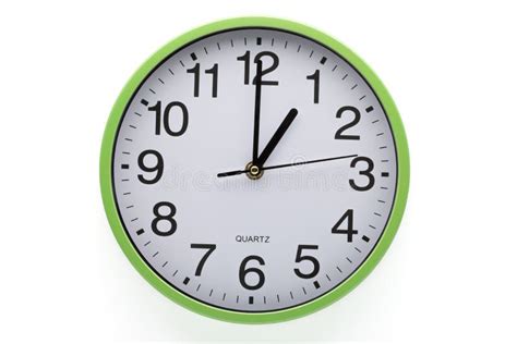 One O Clock Wall Clock On White Background Clipping Path Included