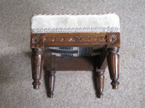 Antique Victorian Embroidered Footstool Antiques Atlas