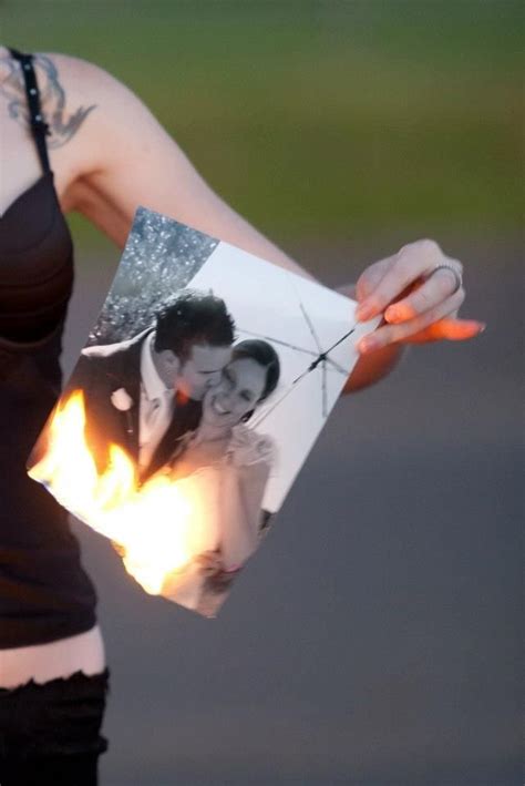 Burn A Wedding Photo After Divorce Photoshoot Divorce Celebration