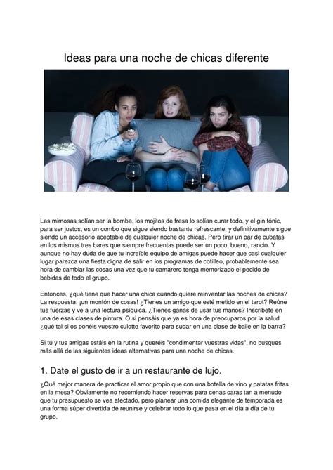 Ppt Ideas Para Una Noche De Chicas Diferente Powerpoint Presentation