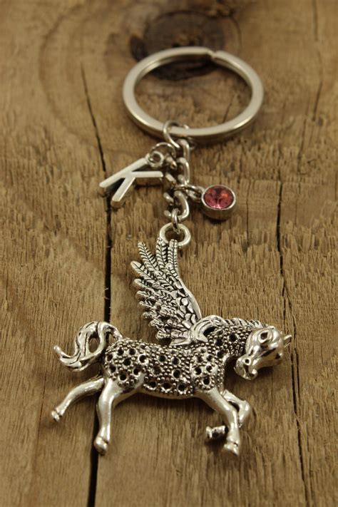 Pegasus Keychain Pegasus Keyring Unicorn Keyring Unicorn Etsy