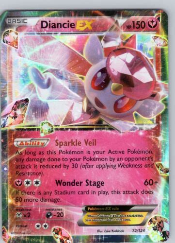 Pokemon Tcg Diancie Ex Xy Fates Collide Ultra Holo Rare Card Nm