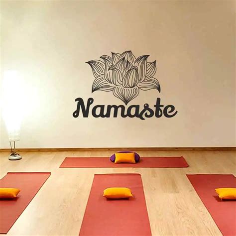 Namaste Wall Decal Lotus Stickers Yoga Studio Vinyl Decals Mandala