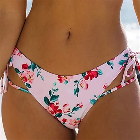 Shein Swim New Floral Print Tie Side Bikini Panty Poshmark