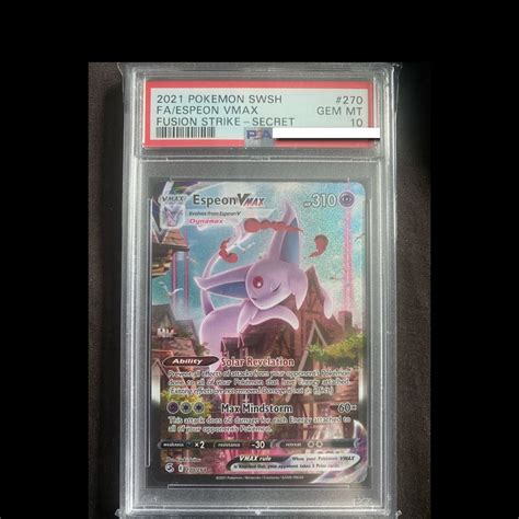 PSA 10 Espeon Vmax Full Alt Art Secret Rare Fusion Strike 270 264