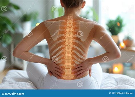 Neck And Lumbar Pain Intervertebral Spine Hernia Woman With Back Pain